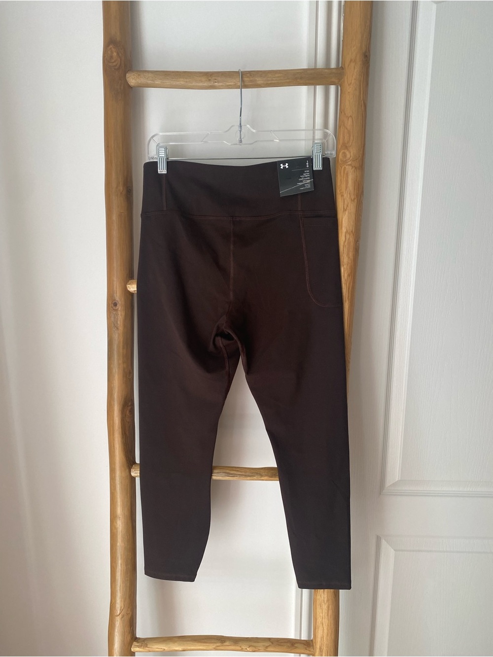 NWT Under Armour Fitted High Rise Ankle Leggings Chocolate Brown Sz Large